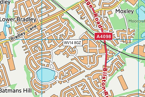 WV14 8GZ map - OS VectorMap District (Ordnance Survey)