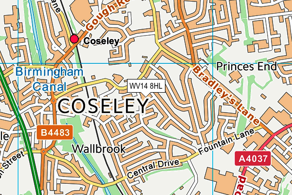 WV14 8HL map - OS VectorMap District (Ordnance Survey)