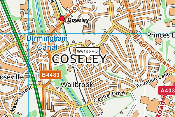 WV14 8HQ map - OS VectorMap District (Ordnance Survey)