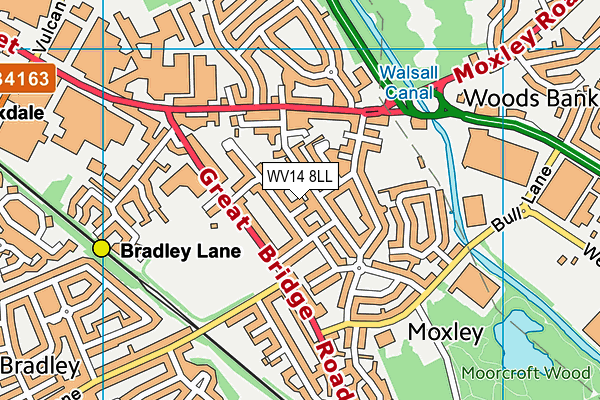 WV14 8LL map - OS VectorMap District (Ordnance Survey)