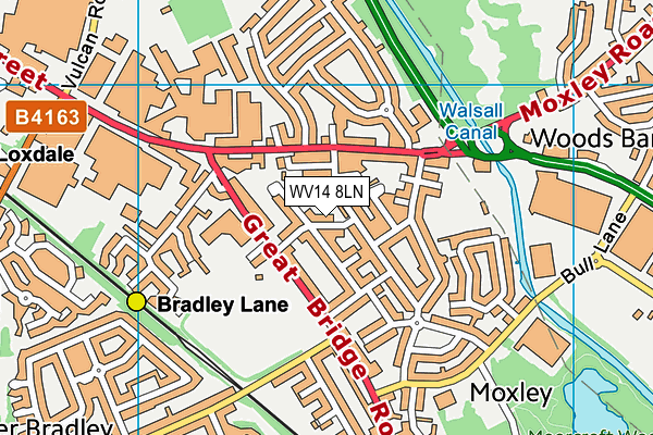 WV14 8LN map - OS VectorMap District (Ordnance Survey)