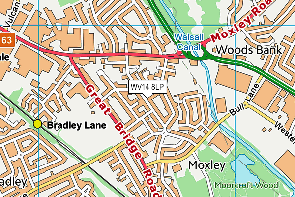 WV14 8LP map - OS VectorMap District (Ordnance Survey)