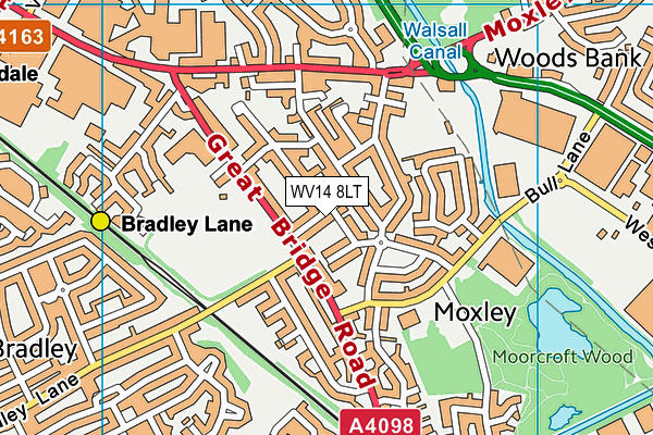 WV14 8LT map - OS VectorMap District (Ordnance Survey)