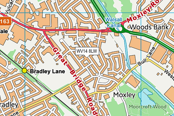 WV14 8LW map - OS VectorMap District (Ordnance Survey)