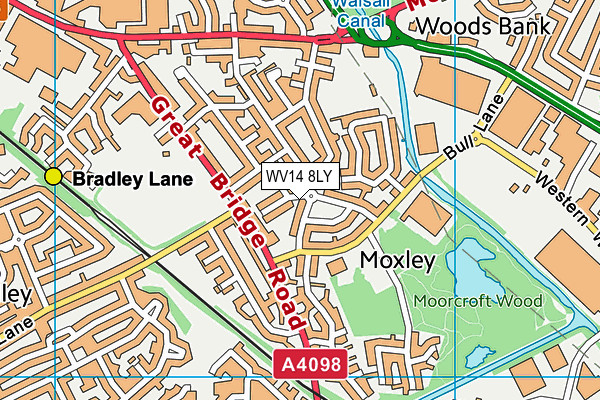 WV14 8LY map - OS VectorMap District (Ordnance Survey)