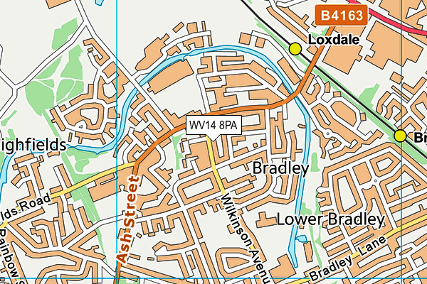 WV14 8PA map - OS VectorMap District (Ordnance Survey)