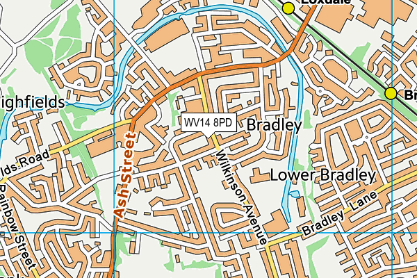 WV14 8PD map - OS VectorMap District (Ordnance Survey)