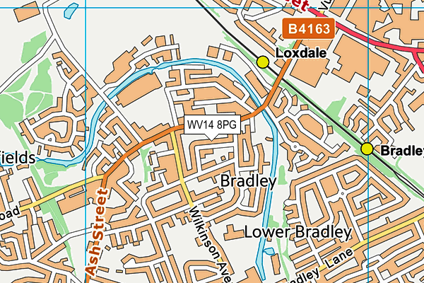 WV14 8PG map - OS VectorMap District (Ordnance Survey)