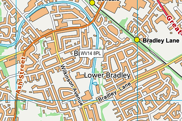 WV14 8PL map - OS VectorMap District (Ordnance Survey)