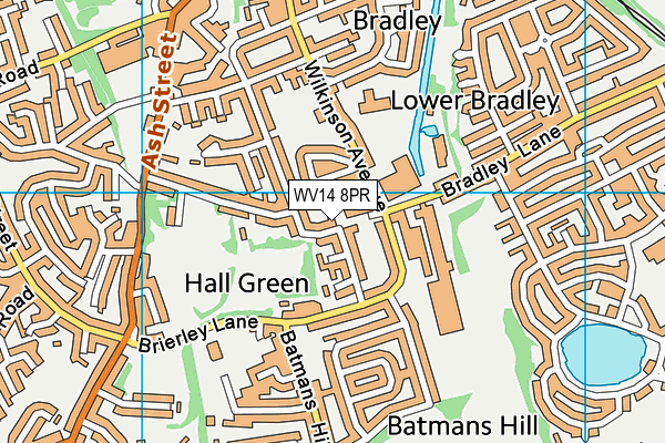 WV14 8PR map - OS VectorMap District (Ordnance Survey)