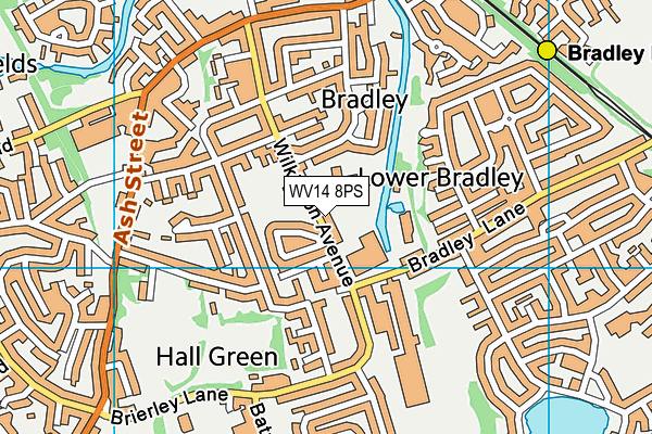 WV14 8PS map - OS VectorMap District (Ordnance Survey)