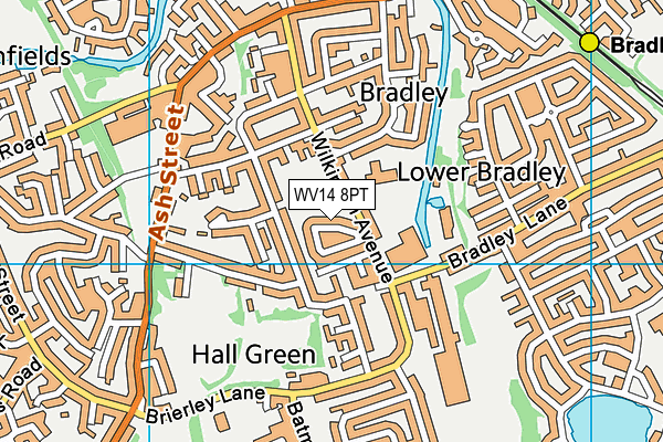 WV14 8PT map - OS VectorMap District (Ordnance Survey)
