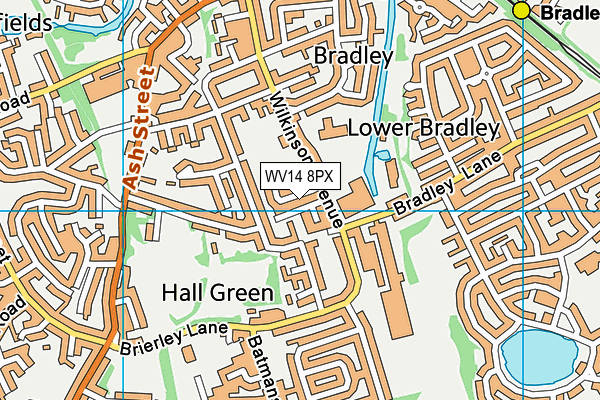 WV14 8PX map - OS VectorMap District (Ordnance Survey)