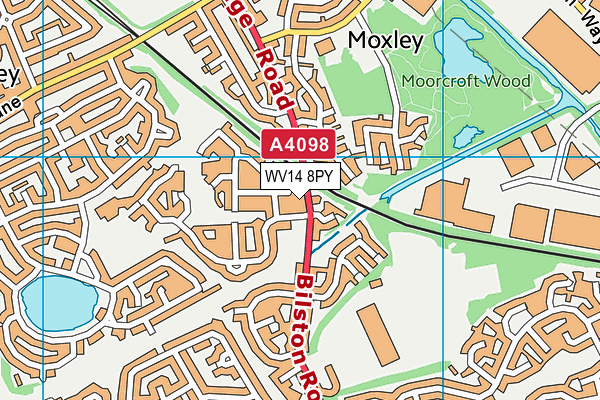 WV14 8PY map - OS VectorMap District (Ordnance Survey)