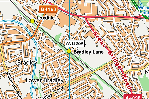 WV14 8QB map - OS VectorMap District (Ordnance Survey)