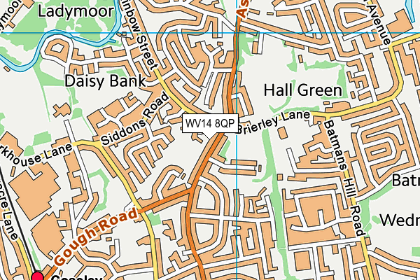 WV14 8QP map - OS VectorMap District (Ordnance Survey)