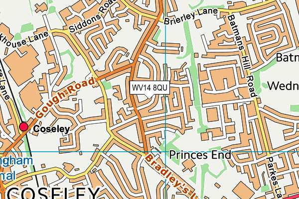 WV14 8QU map - OS VectorMap District (Ordnance Survey)