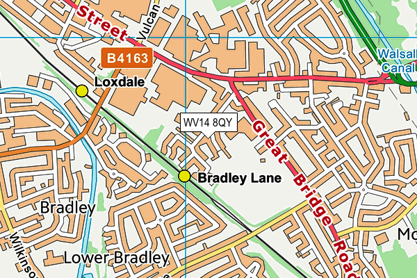 WV14 8QY map - OS VectorMap District (Ordnance Survey)