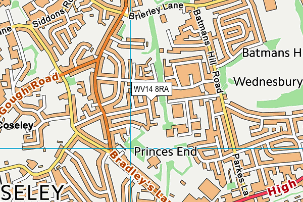 WV14 8RA map - OS VectorMap District (Ordnance Survey)