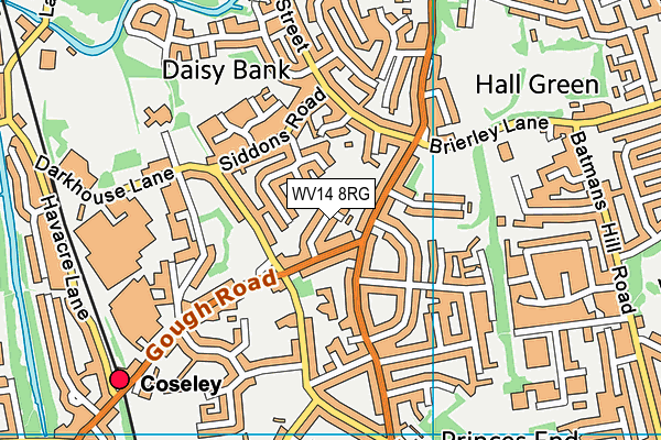 WV14 8RG map - OS VectorMap District (Ordnance Survey)