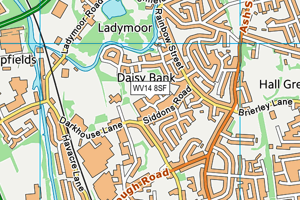 WV14 8SF map - OS VectorMap District (Ordnance Survey)