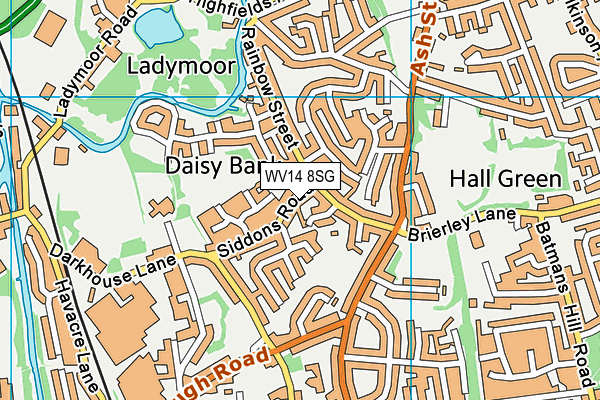 WV14 8SG map - OS VectorMap District (Ordnance Survey)