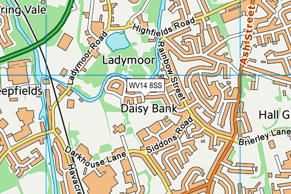 WV14 8SS map - OS VectorMap District (Ordnance Survey)