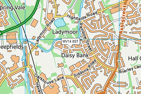 WV14 8ST map - OS VectorMap District (Ordnance Survey)