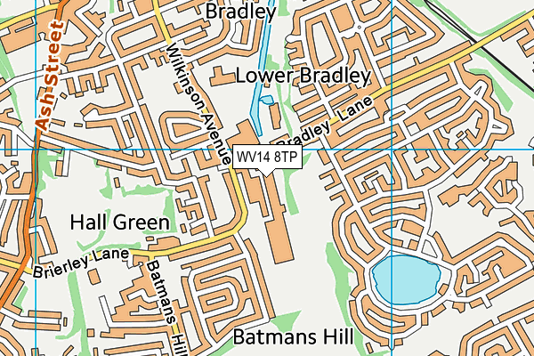 WV14 8TP map - OS VectorMap District (Ordnance Survey)