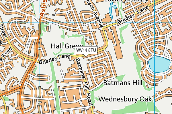 WV14 8TU map - OS VectorMap District (Ordnance Survey)