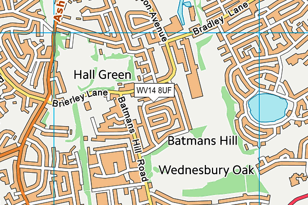 WV14 8UF map - OS VectorMap District (Ordnance Survey)