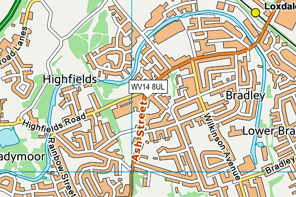 WV14 8UL map - OS VectorMap District (Ordnance Survey)