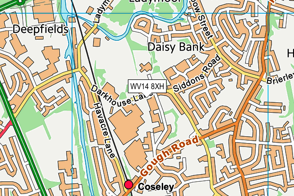 WV14 8XH map - OS VectorMap District (Ordnance Survey)