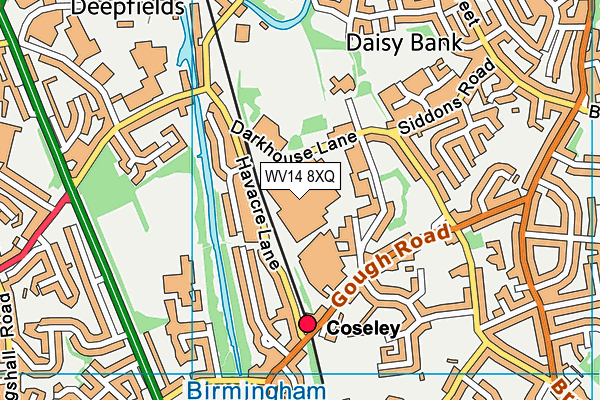 WV14 8XQ map - OS VectorMap District (Ordnance Survey)