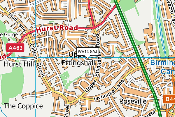 Hurst Hill Primary School map (WV14 9AJ) - OS VectorMap District (Ordnance Survey)