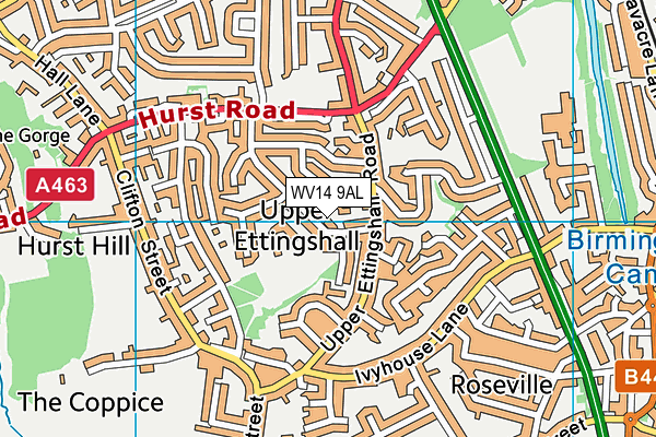 WV14 9AL map - OS VectorMap District (Ordnance Survey)