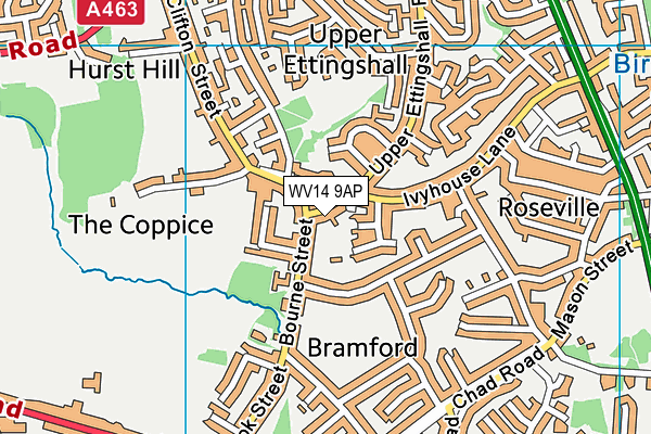 WV14 9AP map - OS VectorMap District (Ordnance Survey)