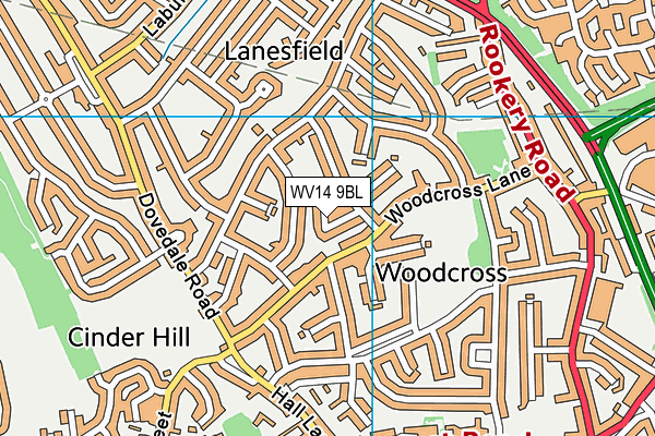 WV14 9BL map - OS VectorMap District (Ordnance Survey)