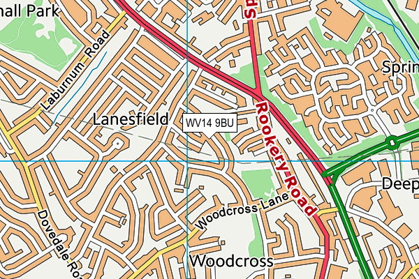 WV14 9BU map - OS VectorMap District (Ordnance Survey)