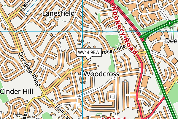 Woodcross Park map (WV14 9BW) - OS VectorMap District (Ordnance Survey)