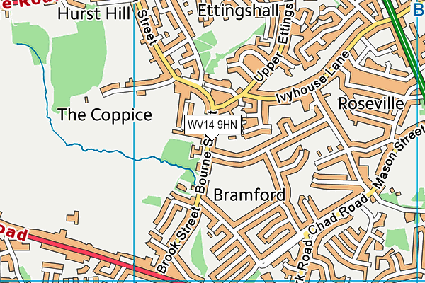 WV14 9HN map - OS VectorMap District (Ordnance Survey)