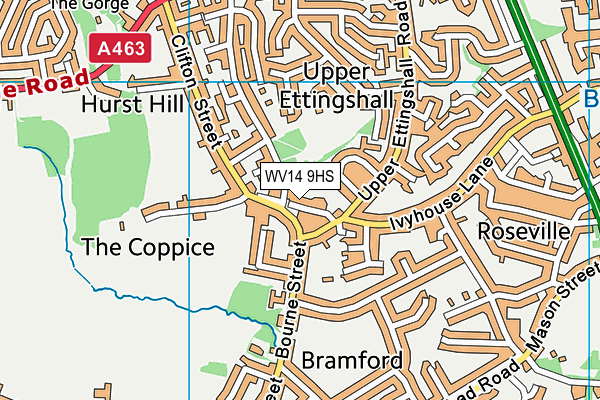 WV14 9HS map - OS VectorMap District (Ordnance Survey)