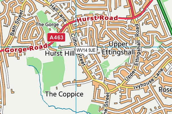 WV14 9JE map - OS VectorMap District (Ordnance Survey)