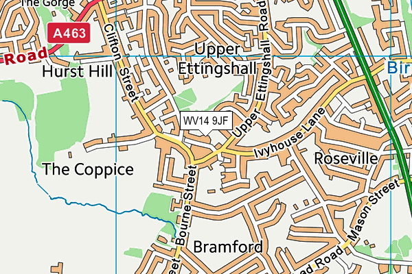 WV14 9JF map - OS VectorMap District (Ordnance Survey)