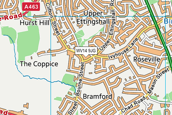 WV14 9JG map - OS VectorMap District (Ordnance Survey)