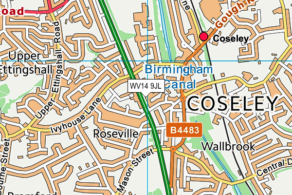 Map of COSELEY CONVENIENCE STORE LTD at district scale