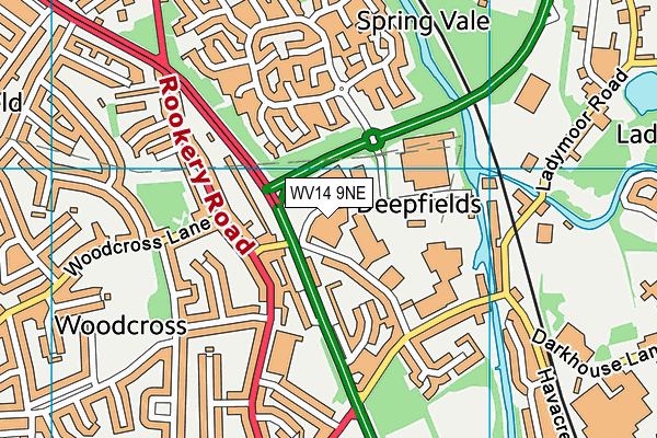 WV14 9NE map - OS VectorMap District (Ordnance Survey)