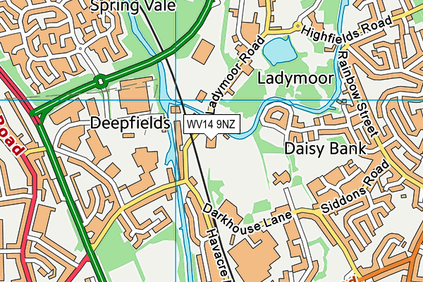 WV14 9NZ map - OS VectorMap District (Ordnance Survey)