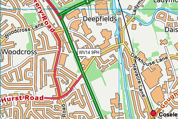 WV14 9PH map - OS VectorMap District (Ordnance Survey)