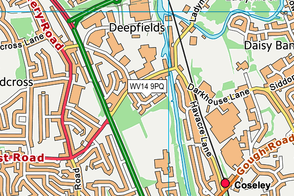 WV14 9PQ map - OS VectorMap District (Ordnance Survey)